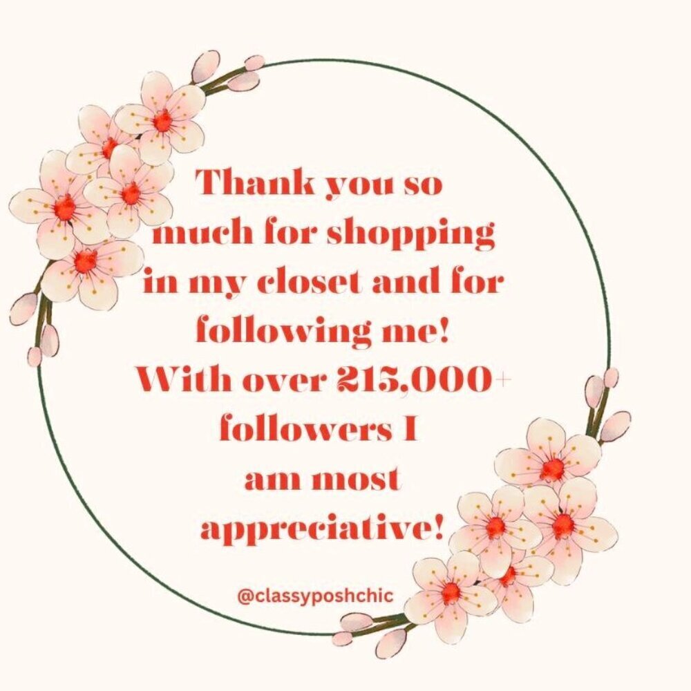Thank you for following and shopping in my closet!